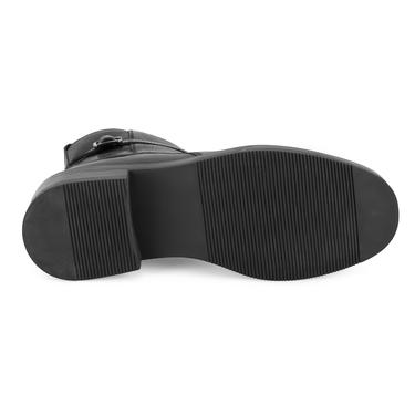  Kadın Siyah Toka Aksesuarlı Deri Bot