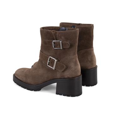  Brices Kemer Aksesuarlı Taba Kadın Topuklu Süet Bot