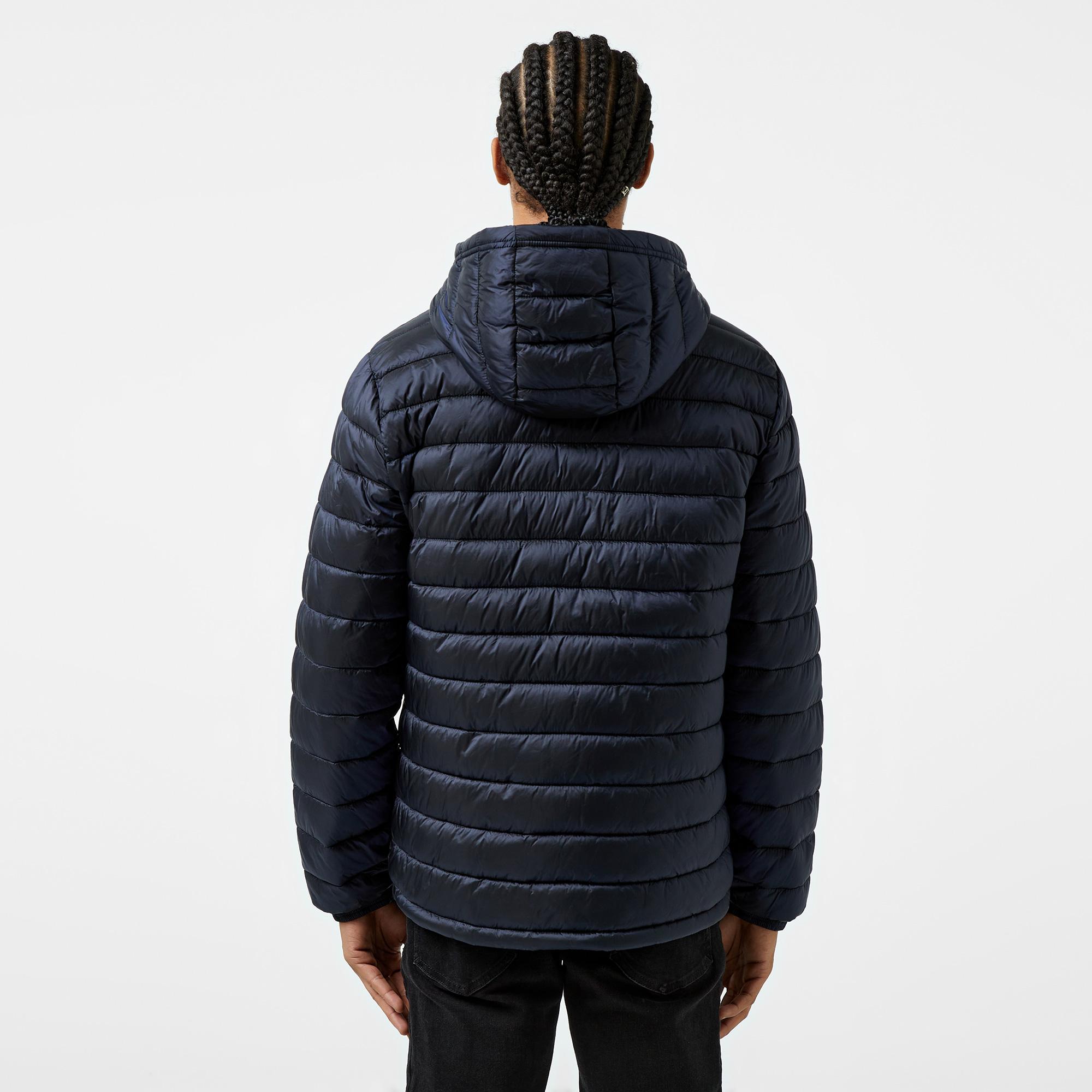 Guess Hooded Puffer Iridescent Nylon 40 Erkek Lacivert Mont