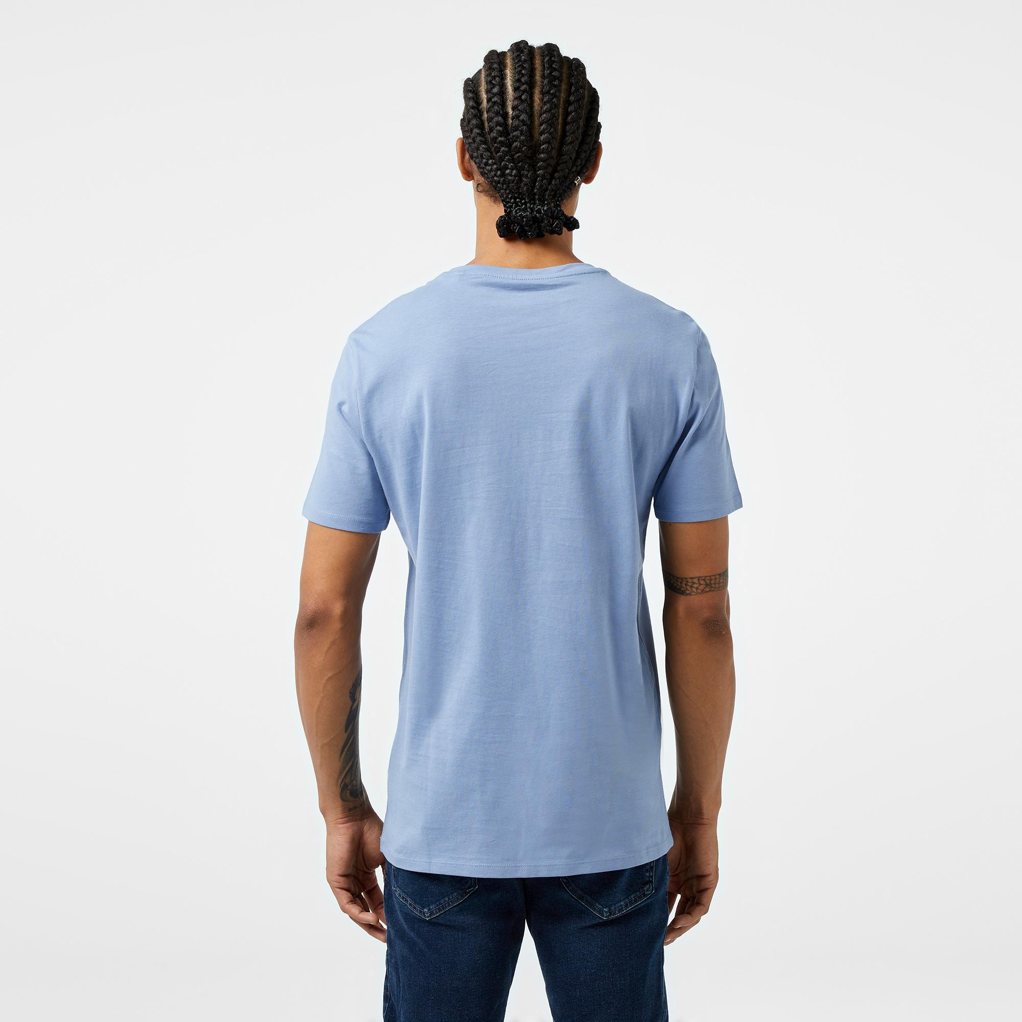 Guess Original Logo Mid Organic Stream Jersey 180 Erkek Mavi T-Shirt