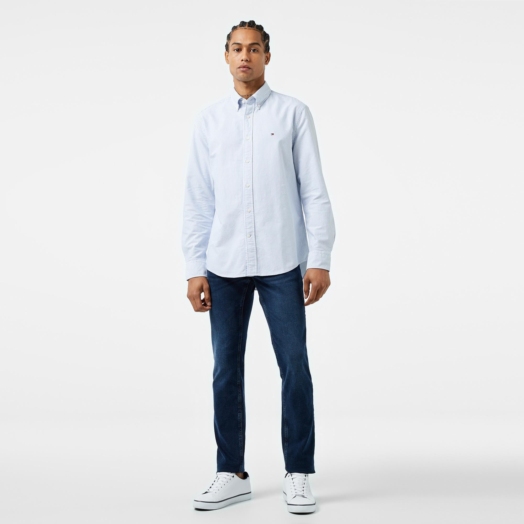 Tommy Hilfiger Heritage Oxford Stripe Erkek Lacivert Gömlek