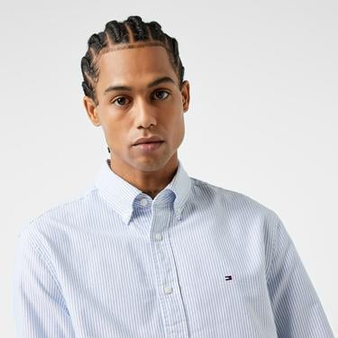  Tommy Hilfiger Heritage Oxford Stripe Erkek Lacivert Gömlek