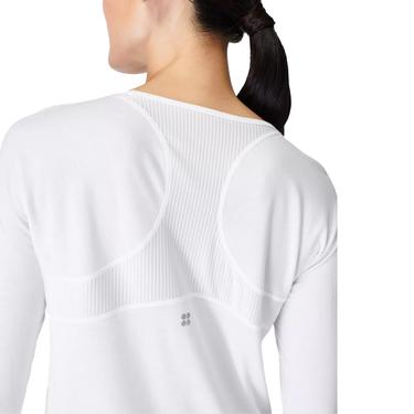  Sweaty Betty Breathe Easy Long Sleeve Top Kadın Beyaz Koşu Tişört