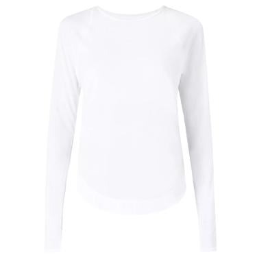  Sweaty Betty Breathe Easy Long Sleeve Top Kadın Beyaz Koşu Tişört