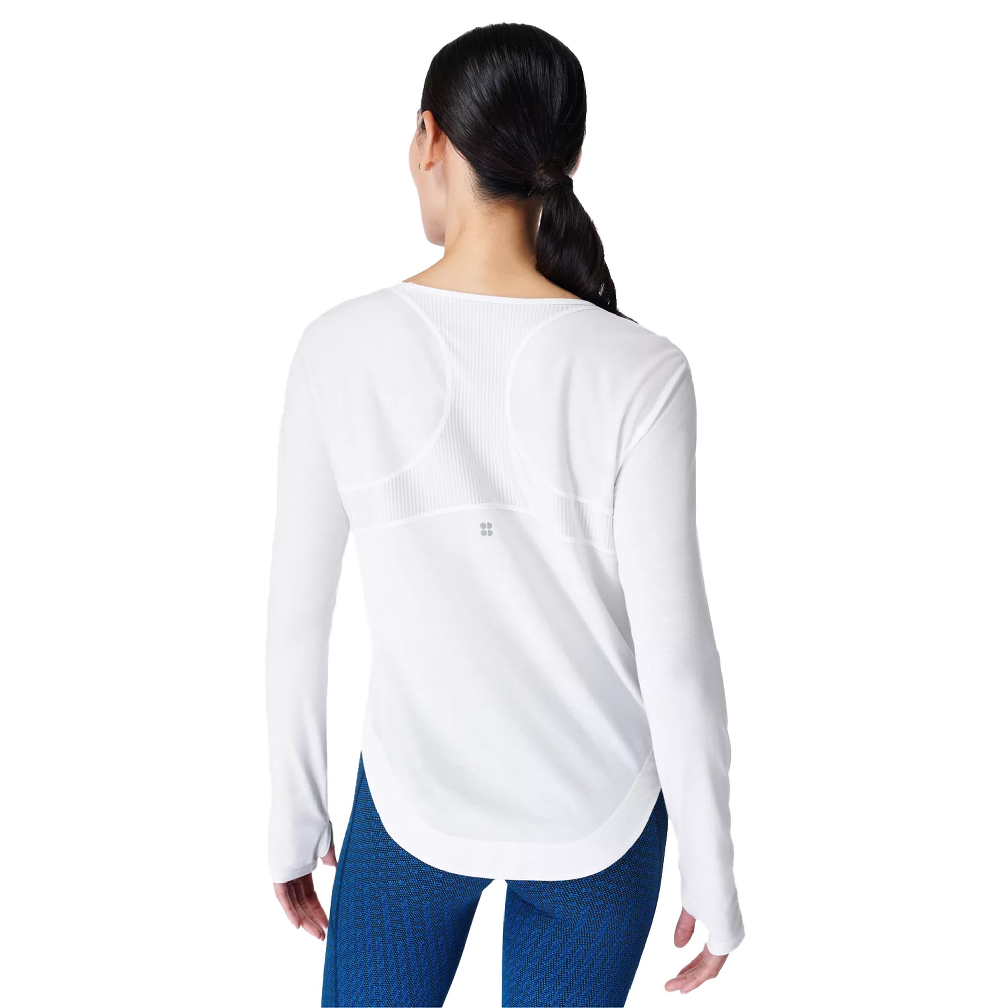 Sweaty Betty Breathe Easy Long Sleeve Top Kadın Beyaz Koşu Tişört