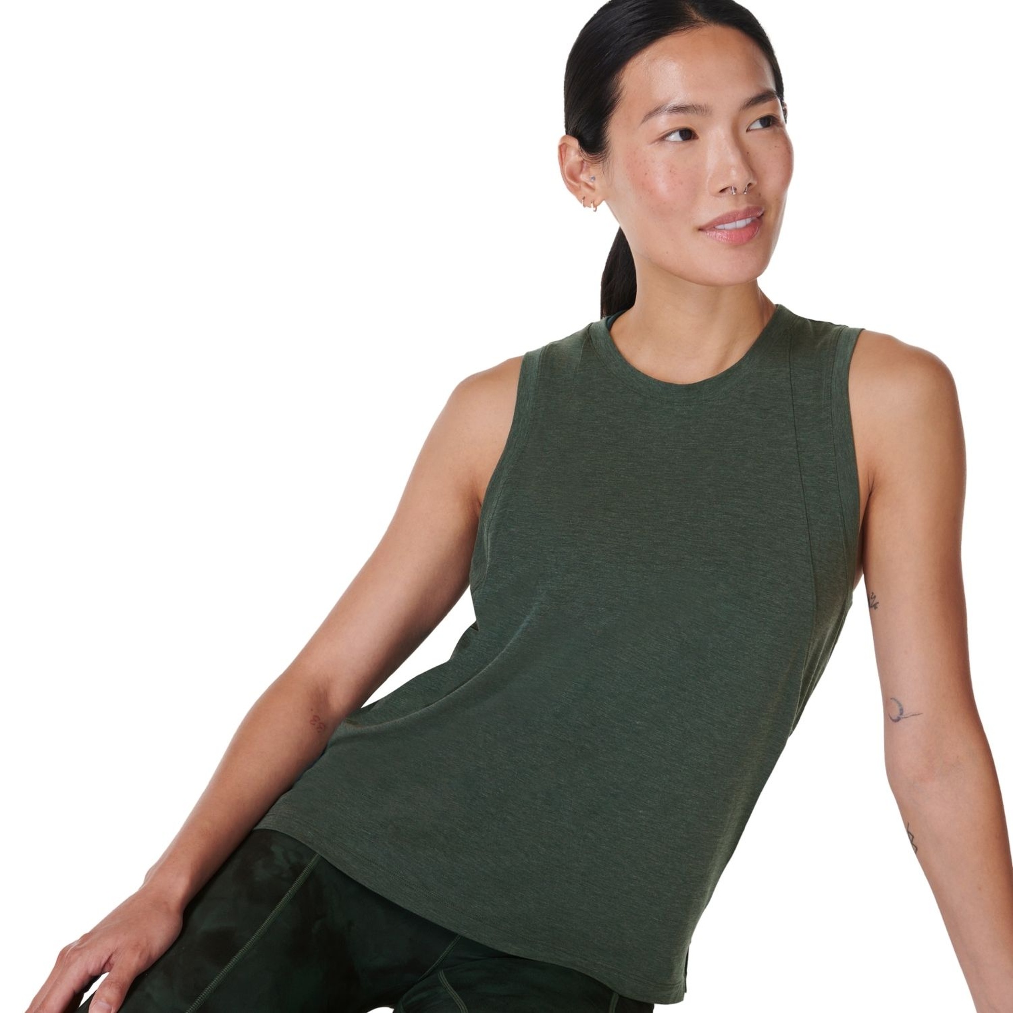 Sweaty Betty Soft Flow Studio Kadın Yeşil Tank Top