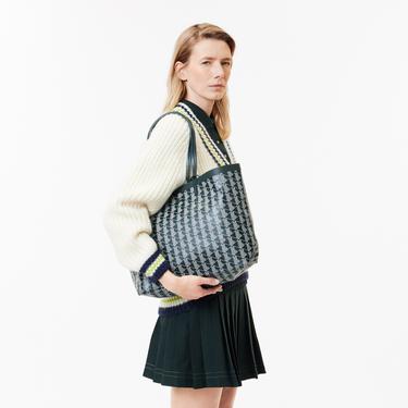  Lacoste Zely Canvas Kadın Monogram Koyu Yeşil Omuz Çantası