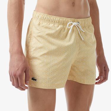  Erkek Desenli Sarı Mayo Şort