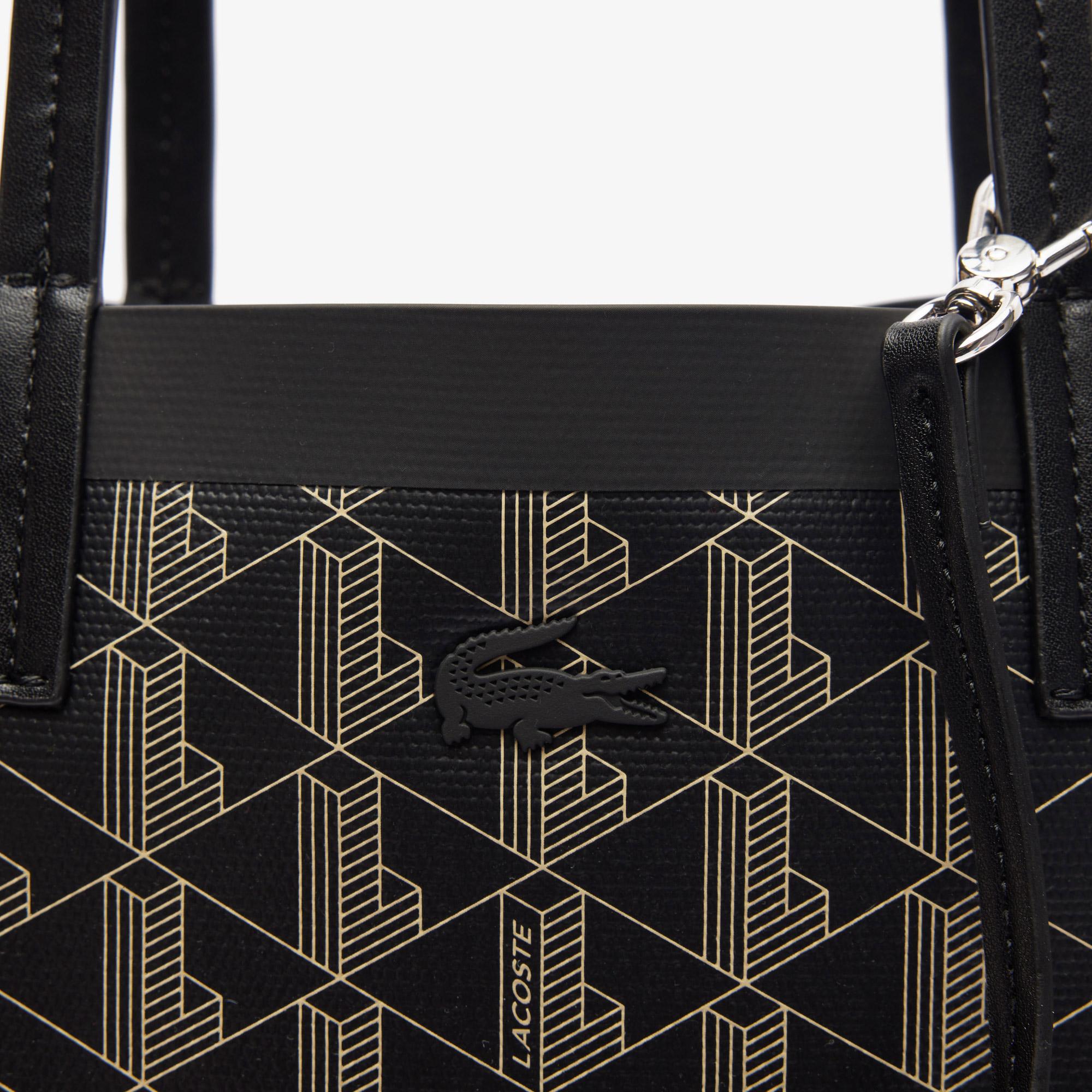 Lacoste Zely Canvas Kadın Monogram Siyah Omuz Çantası