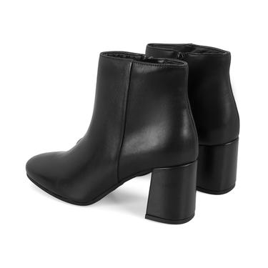  Mariv Siyah Kadın Fermuarlı Topuklu Deri Bot