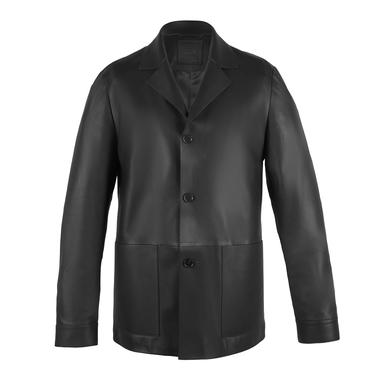  Auburn Siyah Erkek Deri Blazer Ceket