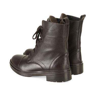  Lias Kahve Kadın Fermuarlı Deri Bot