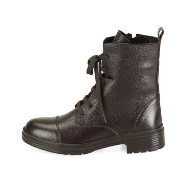  Lias Kahve Kadın Fermuarlı Deri Bot