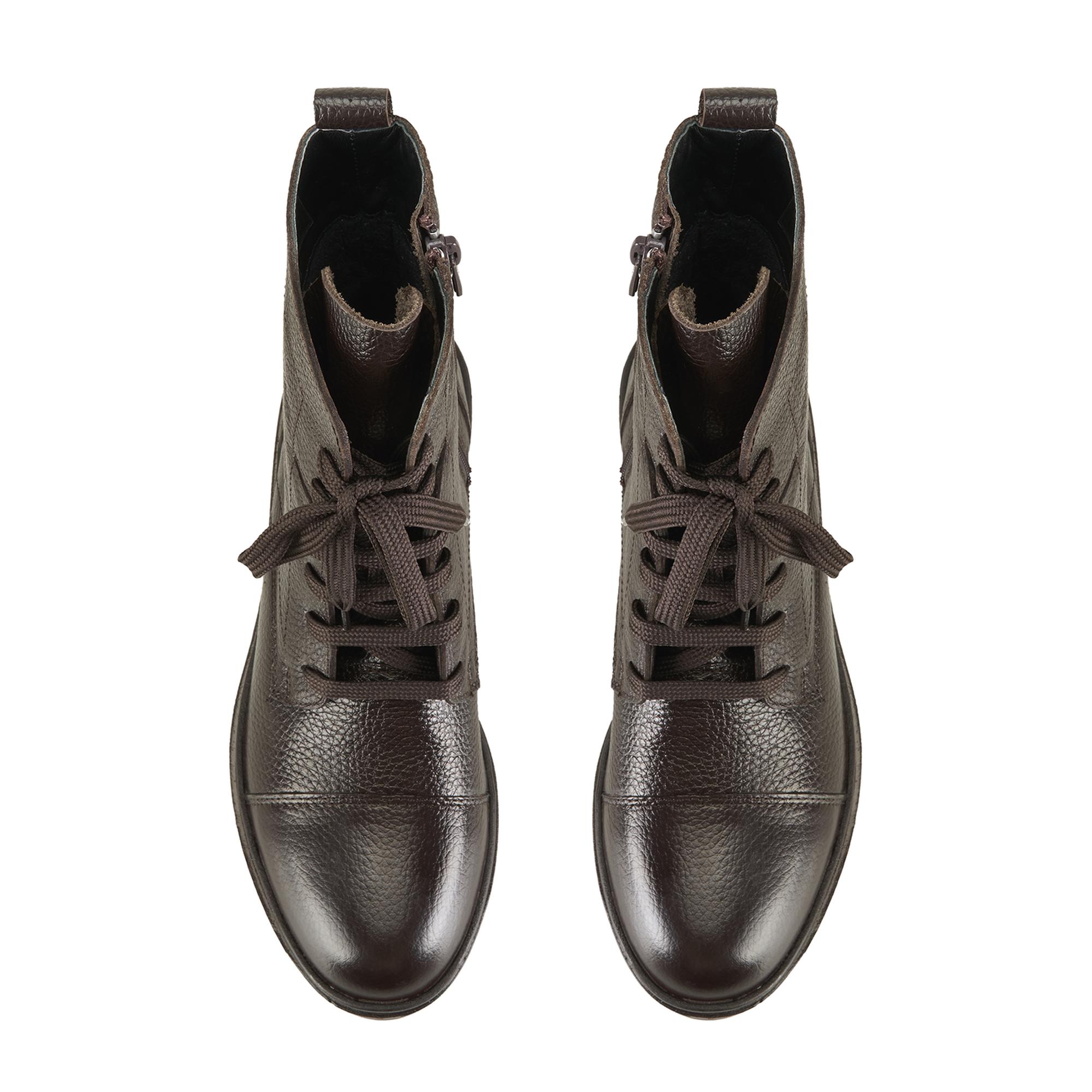 Lias Kahve Kadın Fermuarlı Deri Bot