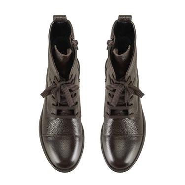  Lias Kahve Kadın Fermuarlı Deri Bot