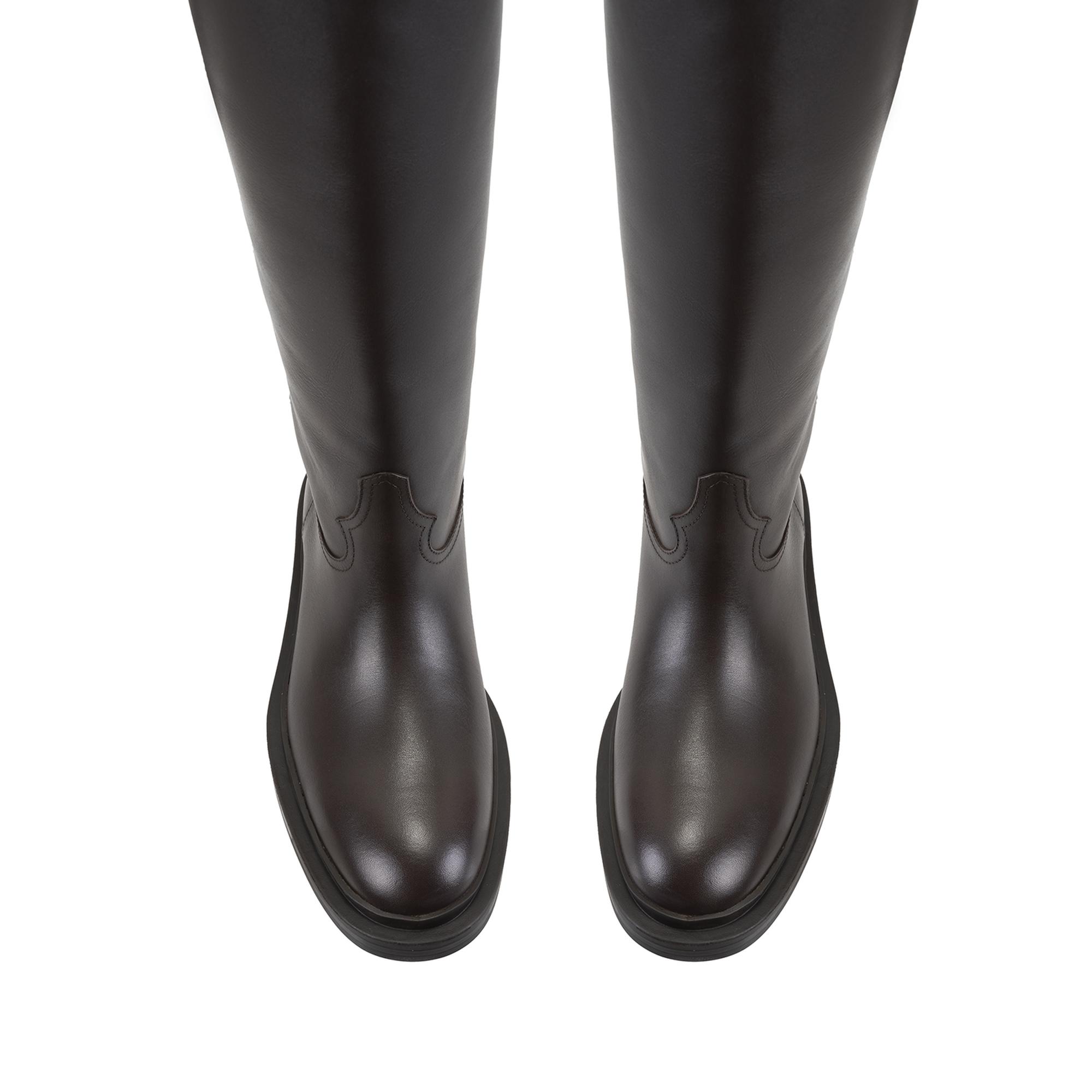 Loar Kahve Kadın Deri Çizme