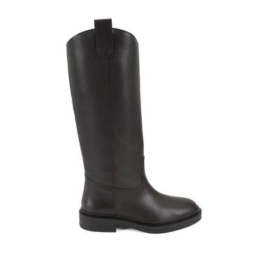  Loar Kahve Kadın Deri Çizme