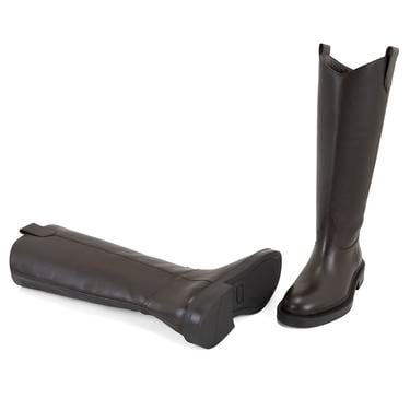  Loar Kahve Kadın Deri Çizme