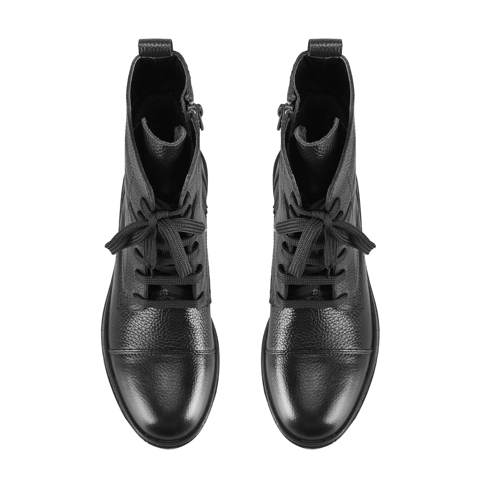 Lias Siyah Kadın Fermuarlı Deri Bot