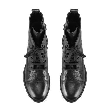  Lias Siyah Kadın Fermuarlı Deri Bot