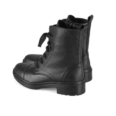  Lias Siyah Kadın Fermuarlı Deri Bot