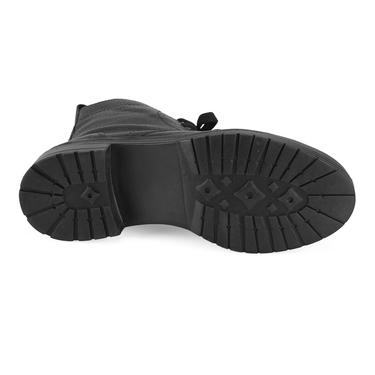  Lias Siyah Kadın Fermuarlı Deri Bot