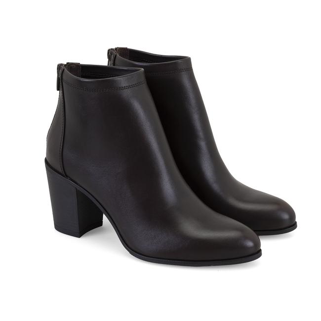  Nillie Kahve Kadın Fermuarlı Topuklu Deri Bot