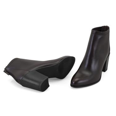  Nillie Kahve Kadın Fermuarlı Topuklu Deri Bot