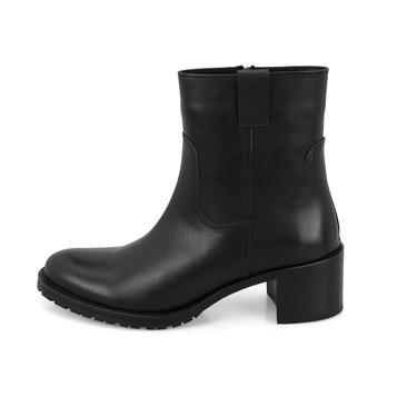  Kadın Siyah Topuklu Deri Bot