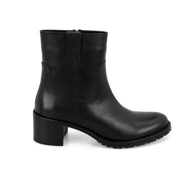  Kadın Siyah Topuklu Deri Bot