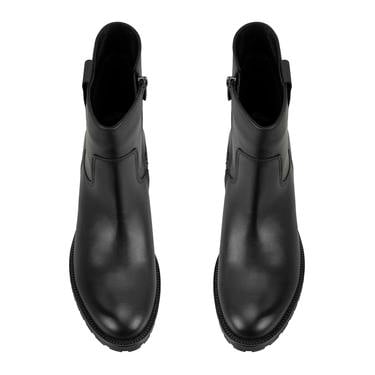  Kadın Siyah Topuklu Deri Bot