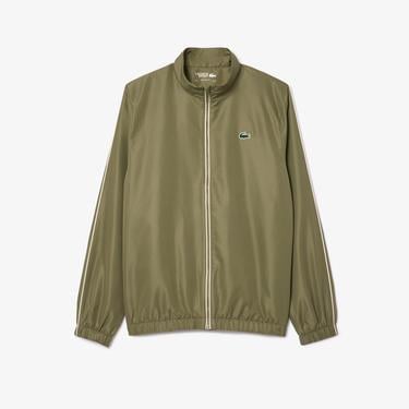  Erkek Regular Fit Fermuarlı Yaka Baskılı Haki Eşofman Takımı