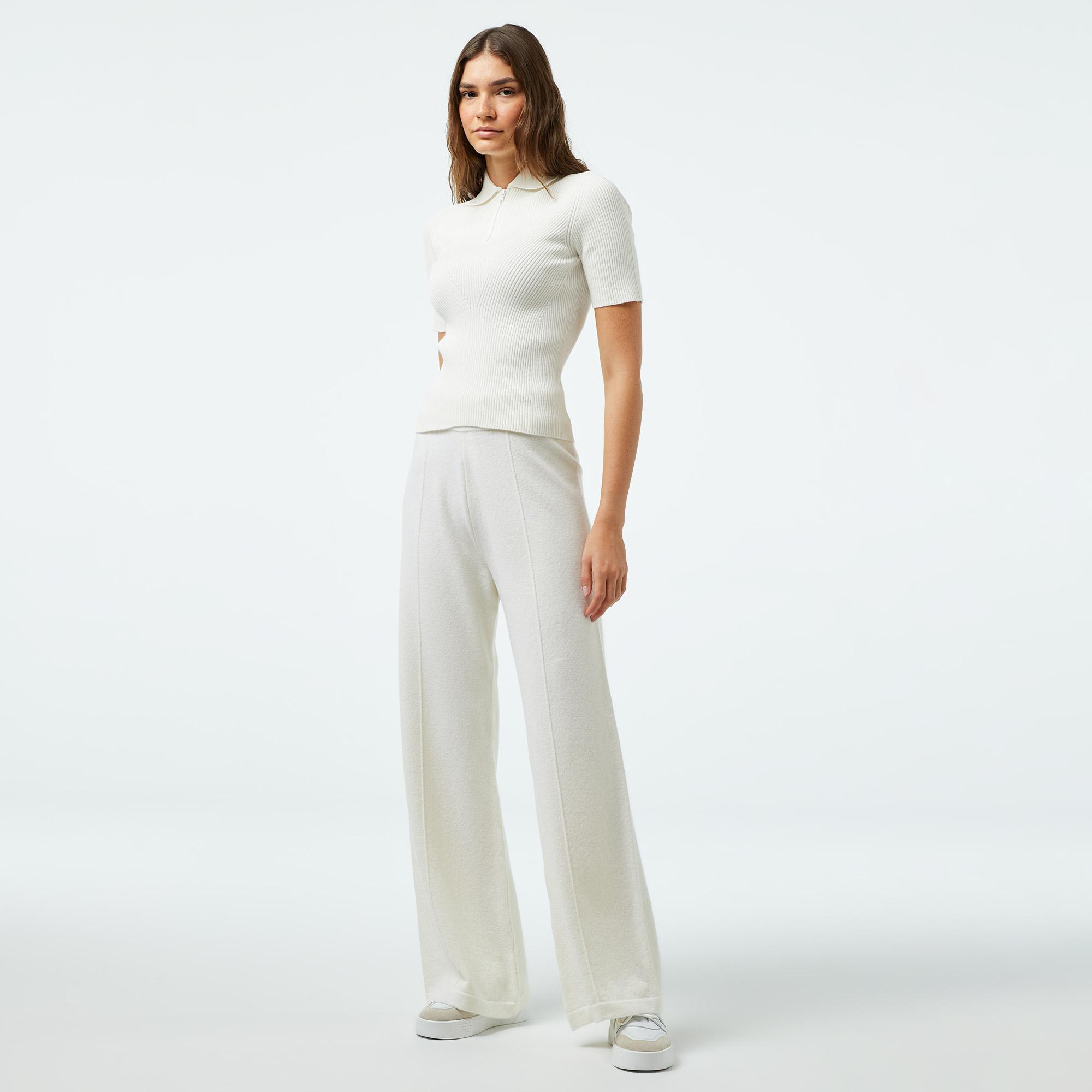 Kadın Relaxed Fit Beyaz Pantolon