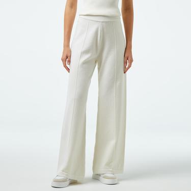  Kadın Relaxed Fit Beyaz Pantolon