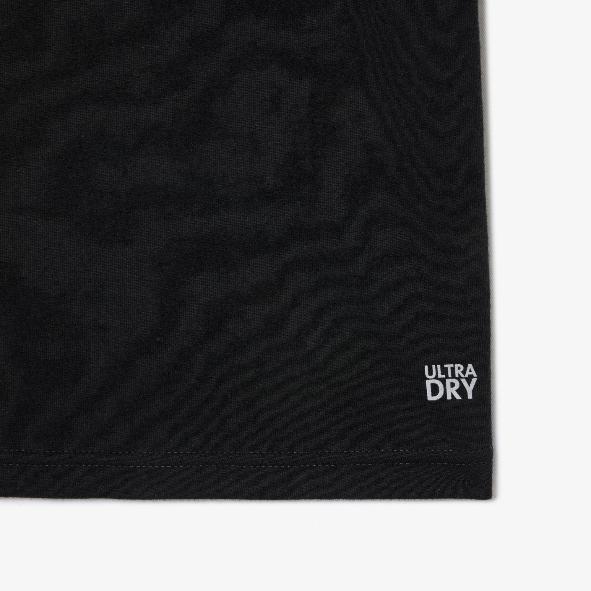 Lacoste Erkek Çocuk Bisiklet Yaka Baskılı Siyah T-Shirt