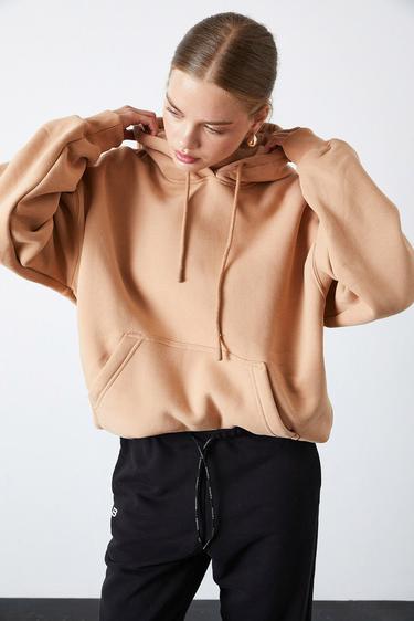  Baskılı Kapşonlu Sweatshirt