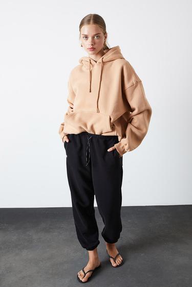  Baskılı Kapşonlu Sweatshirt