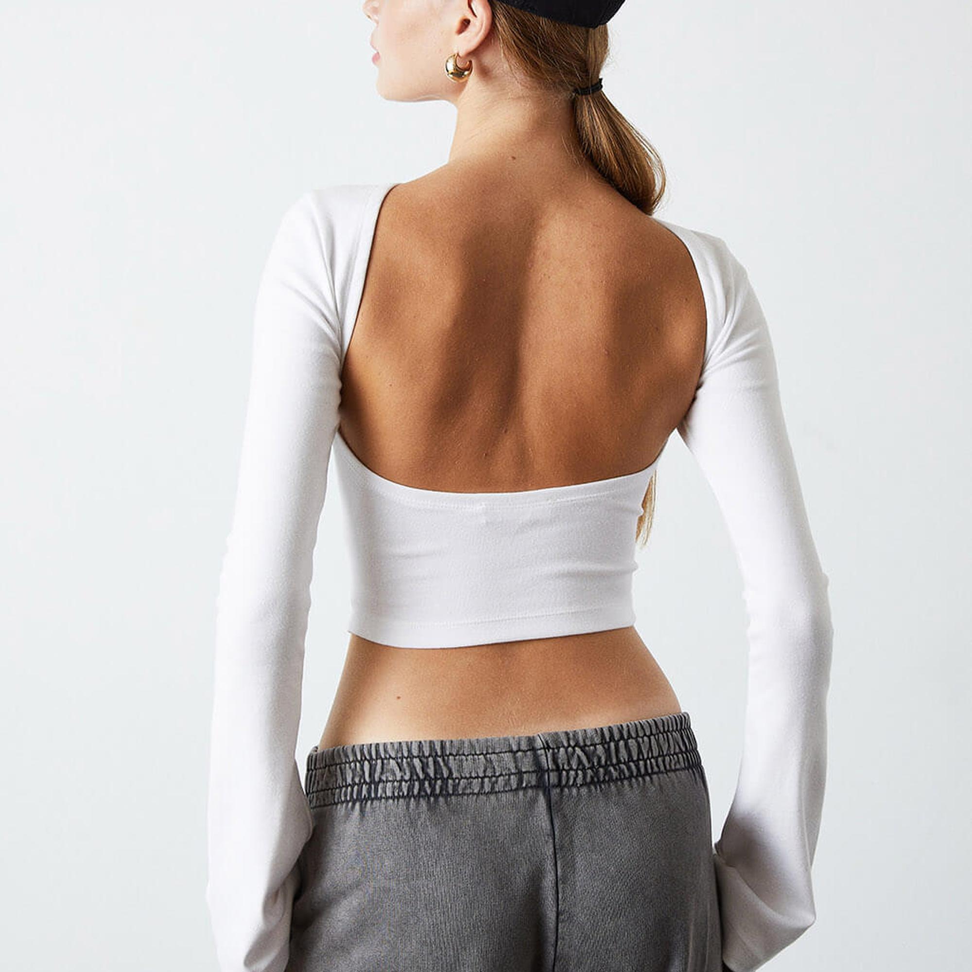 Sırt Dekolte Uzun Kollu Top