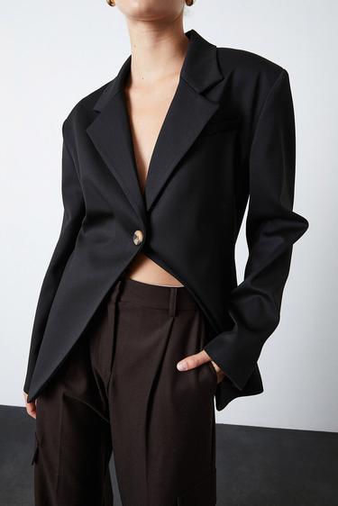  Tek Düğmeli V Kesim Ceket