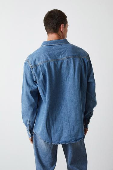  Oversize Cepli Denim Gömlek
