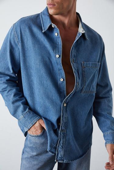  Oversize Cepli Denim Gömlek