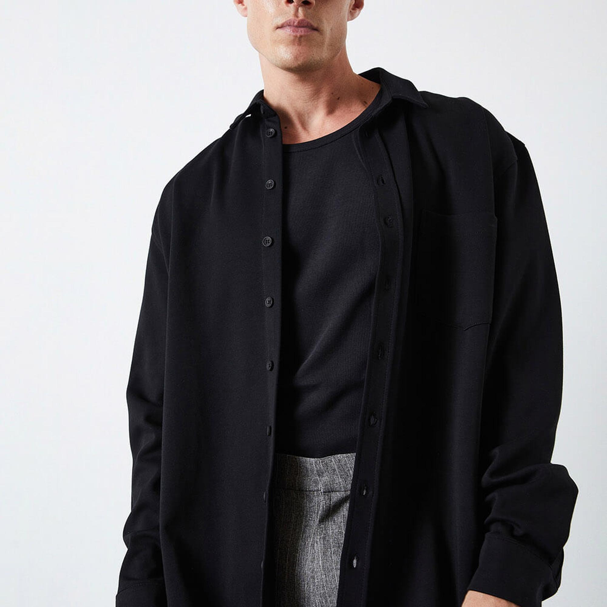 Örme Oversize Gömlek