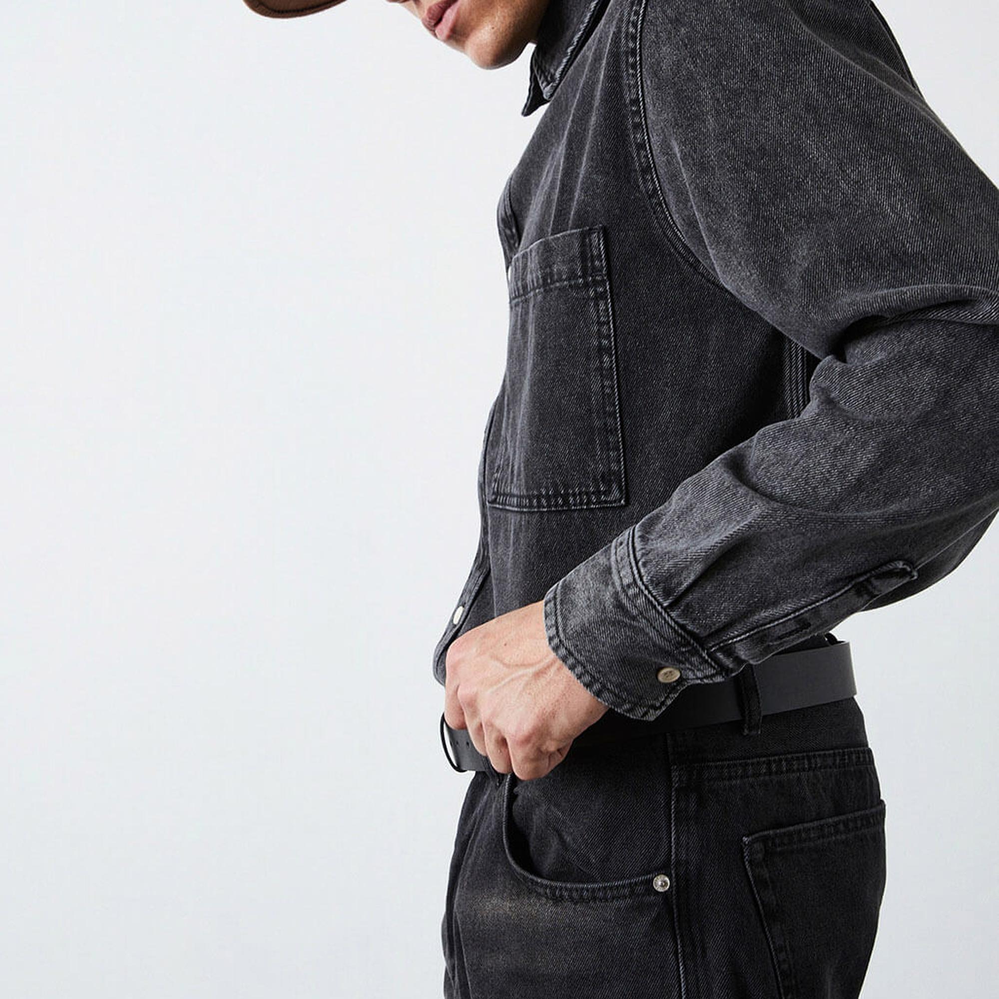 Oversize Cepli Denim Gömlek