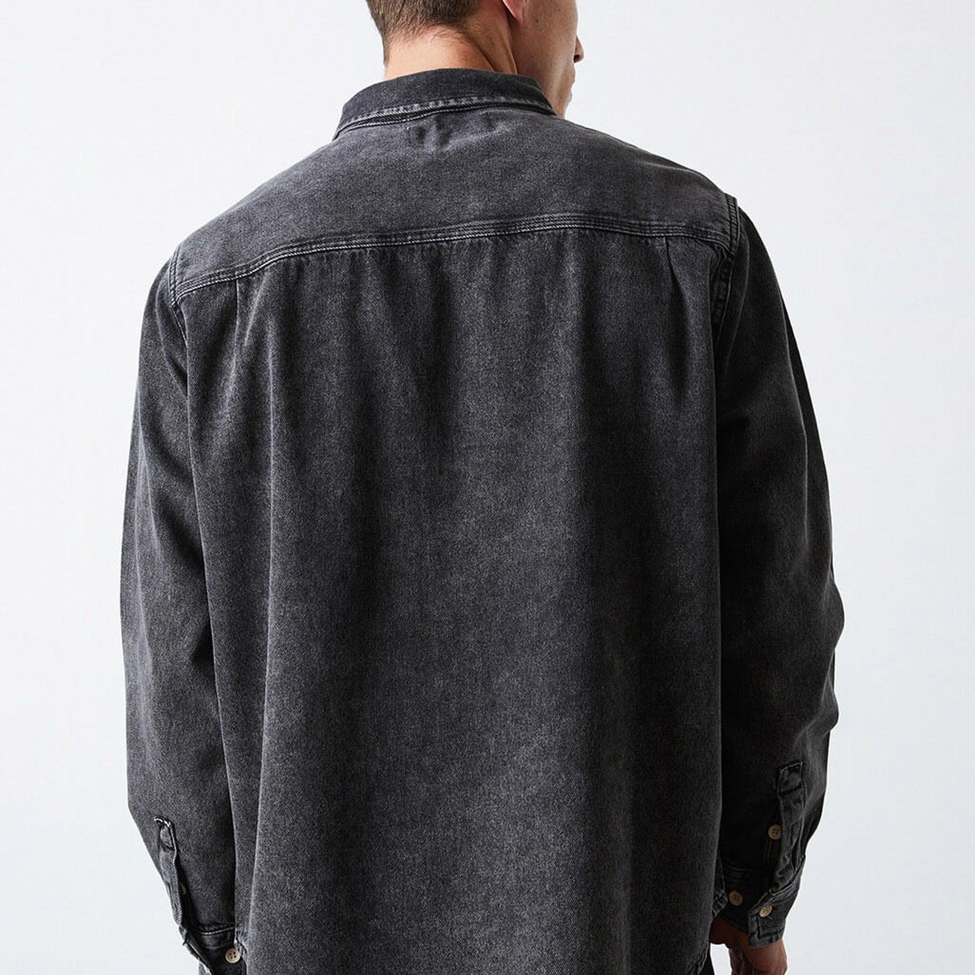 Oversize Cepli Denim Gömlek