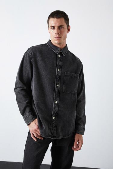  Oversize Cepli Denim Gömlek