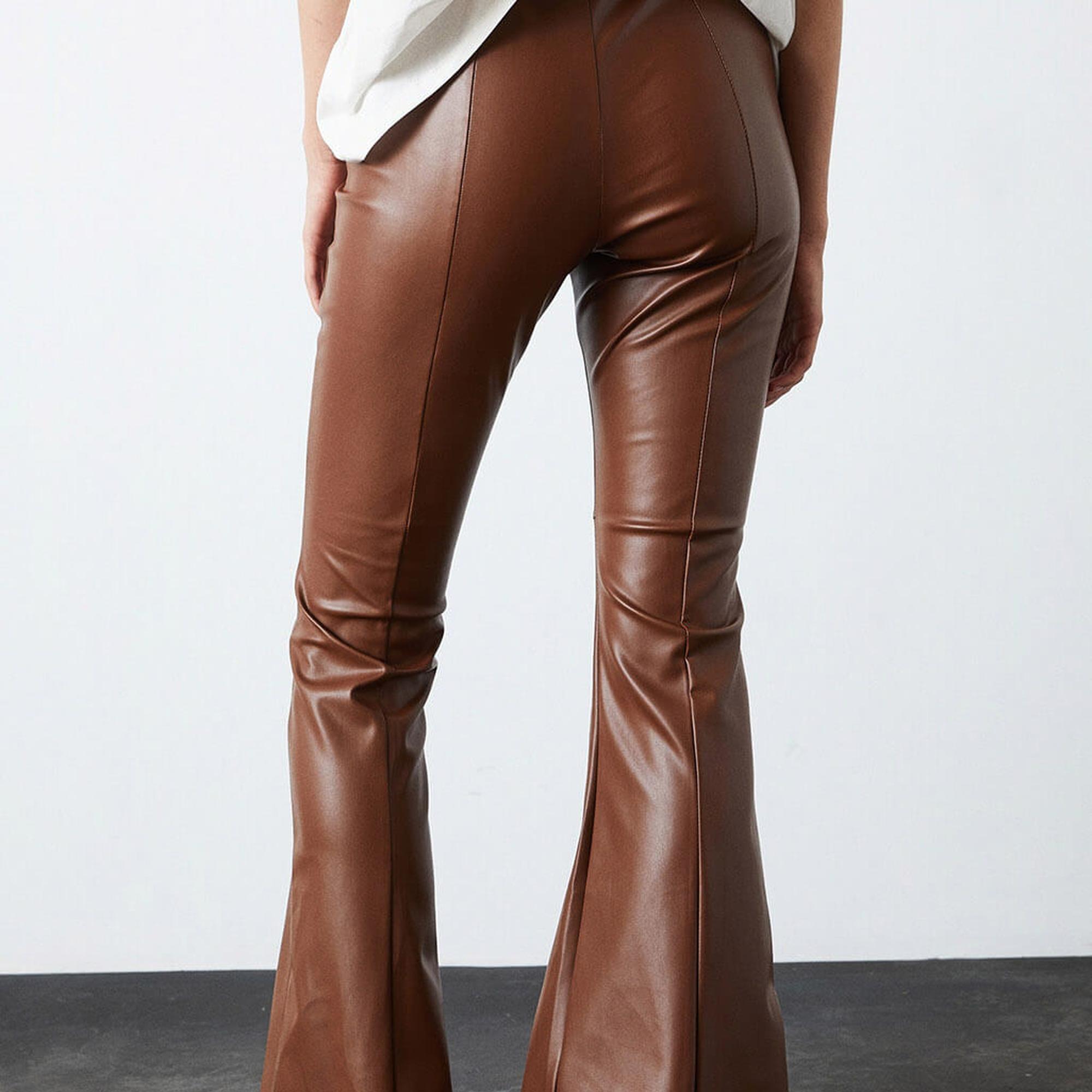 İspanyol Paça Deri Pantolon