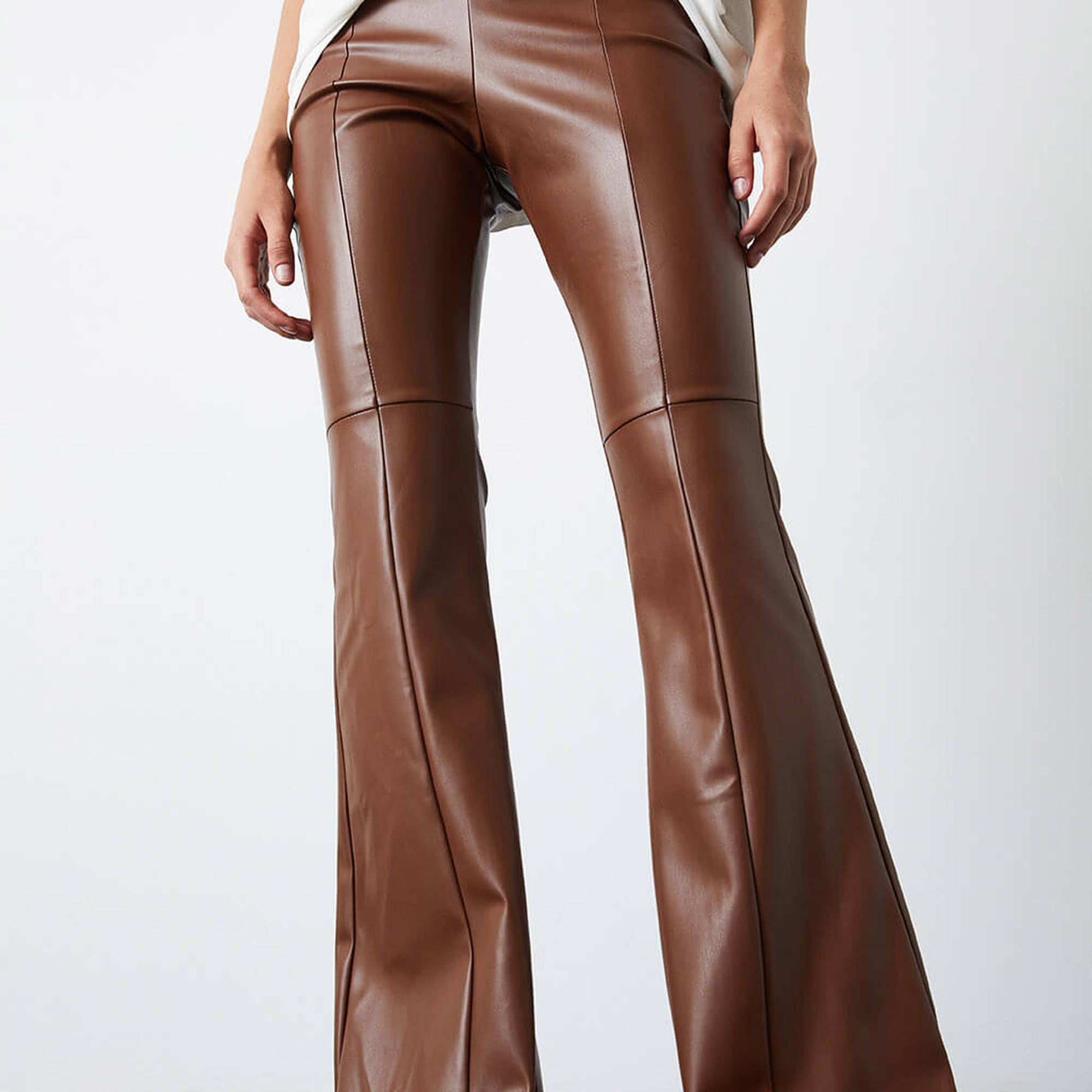 İspanyol Paça Deri Pantolon