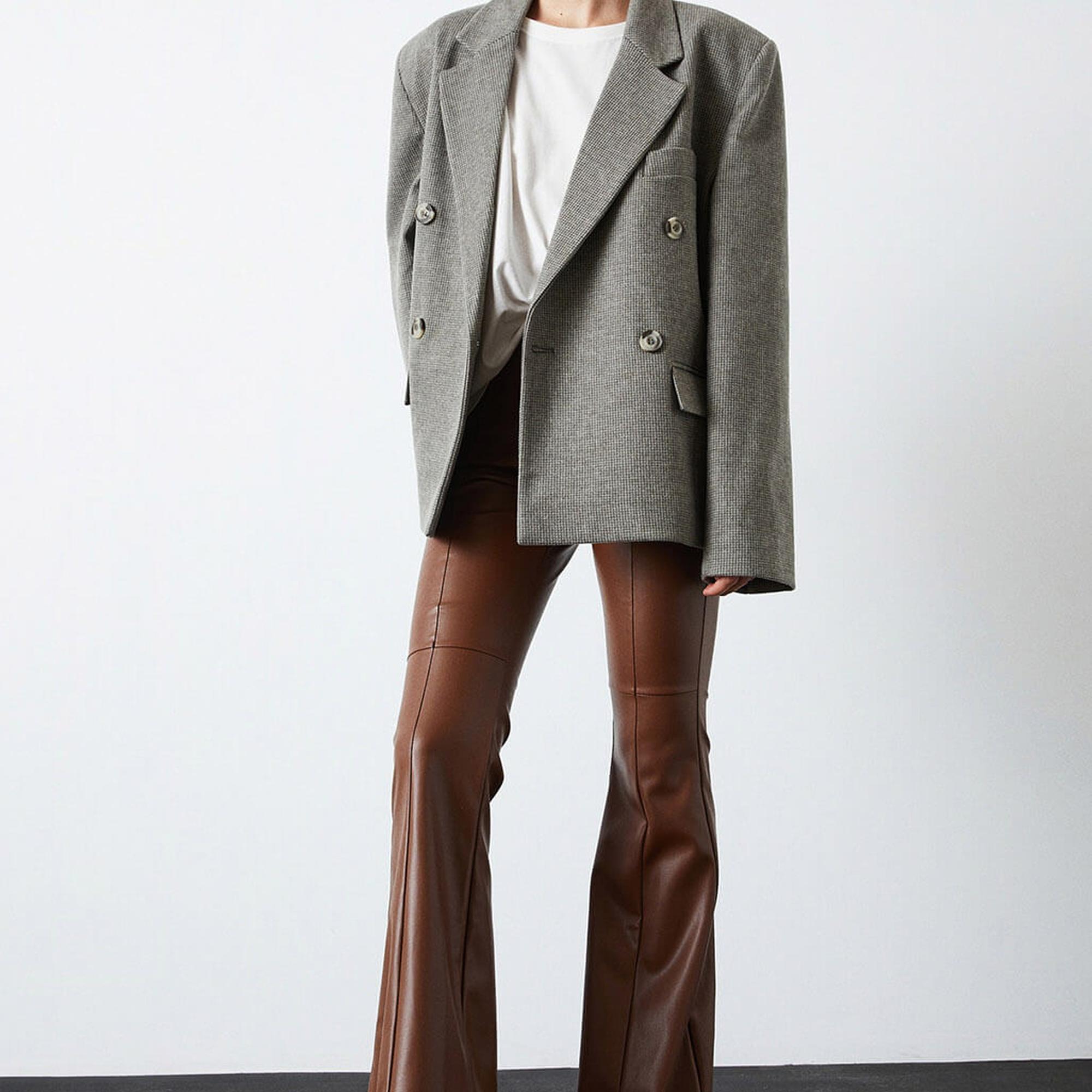 İspanyol Paça Deri Pantolon