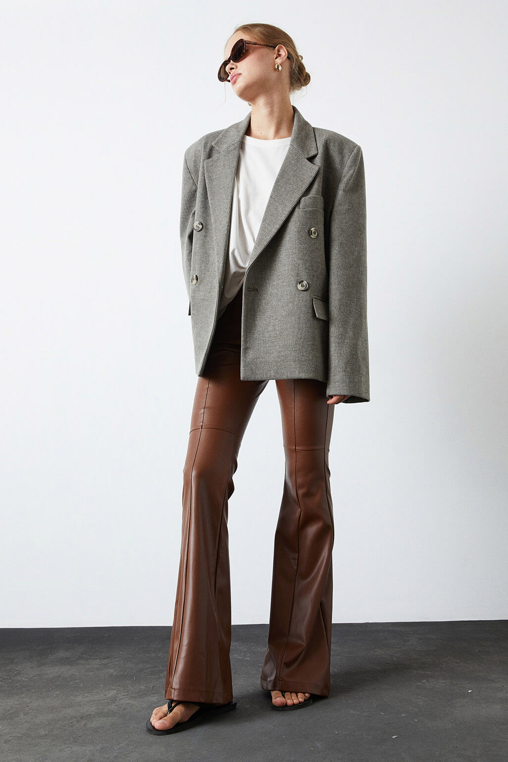  İspanyol Paça Deri Pantolon