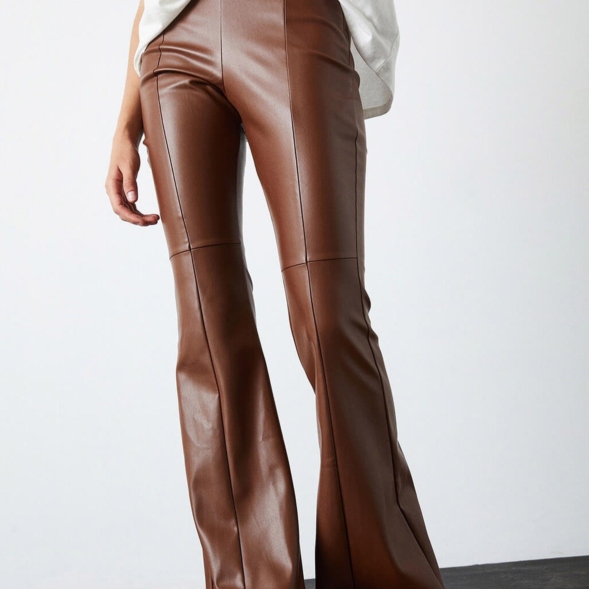 İspanyol Paça Deri Pantolon